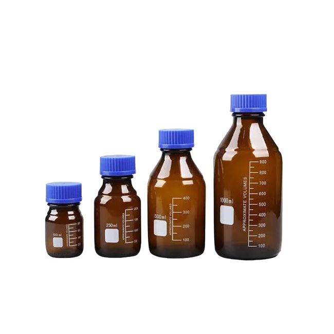 Frasco Reagente Ambar 100ml Graduado com ...
