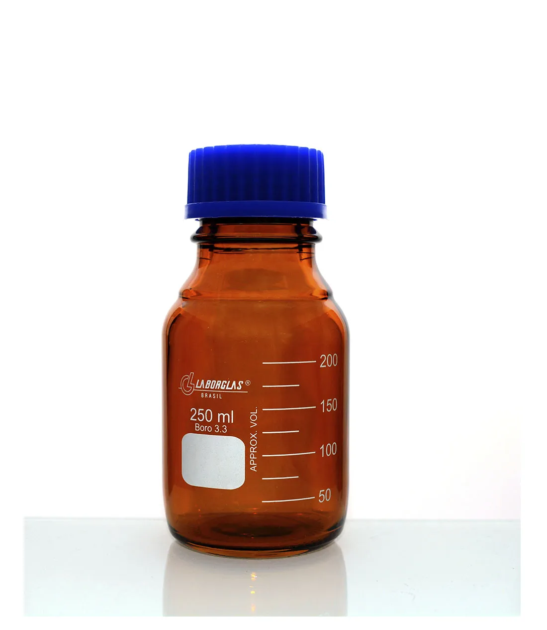 Frasco Reagente Ambar 100ml Graduado com ...